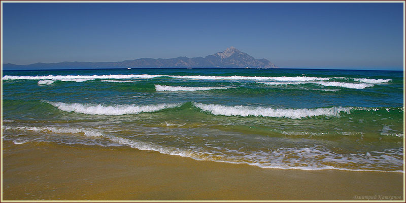Золотой пляж. Гора Святой Афон. Греция