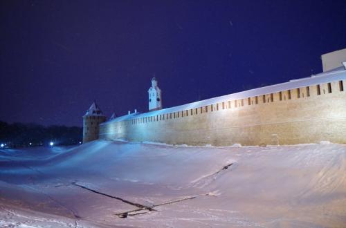 Великий Новгород, вечер, снег, зеркалка