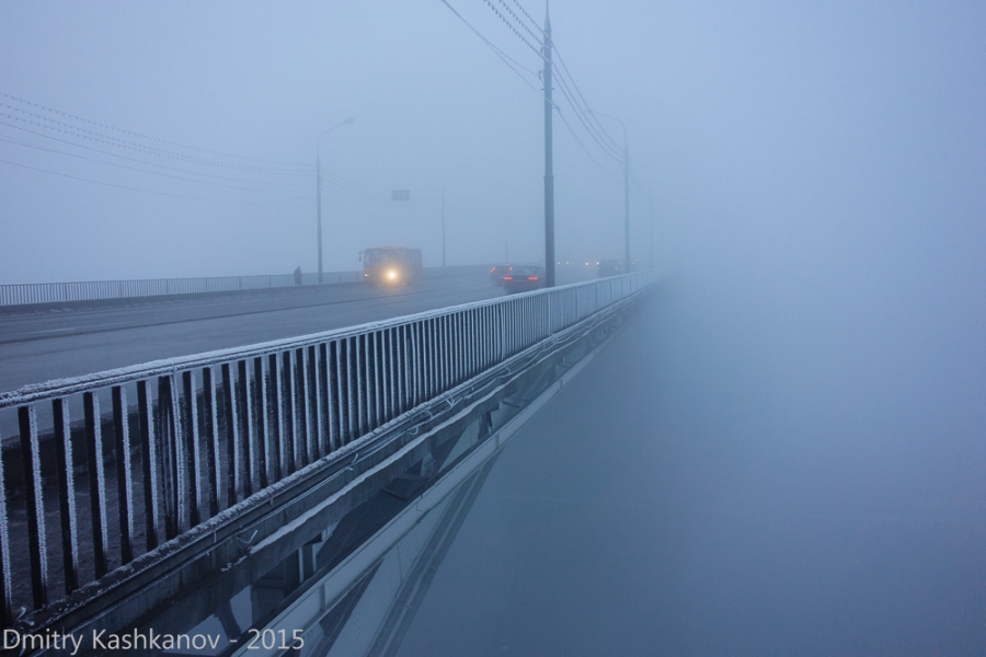 Сильный туман. Фото Канавинского моста