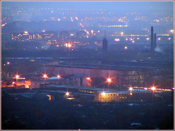 Ночная фотография. Промзона. Заречная часть Нижнего Новгорода