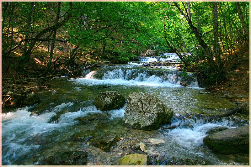 Горная река у водопада Джур-Джур. Фотографии. Крым