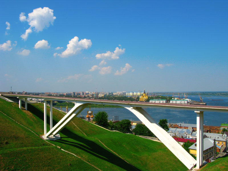 Пешеходный мостик. Достопримечательности Нижнего Новгорода.
