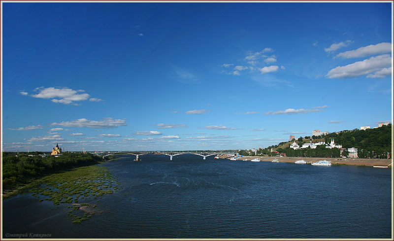 Фото с Нижегородского метромоста. Мост через Оку. Фото Нижнего Новгорода