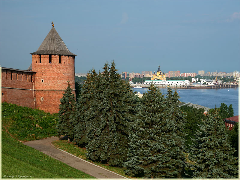 Кремль, Стрелка Оки и Волги. Фото Нижнего Новгорода. Городской пейзаж